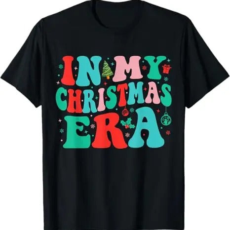Funny Christmas Shirts, In My Christmas Era Cute Groovy Christmas Holiday Xmas T-Shirt - Menswear Top
