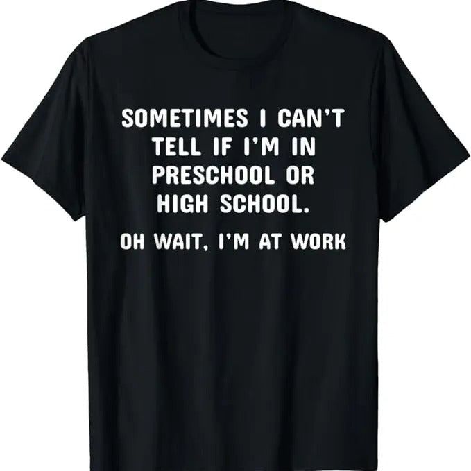 Funny Construction Work Shirts, Funny Work Office Workplace Sarcastic Fun Saying T-Shirt Menswear Casual Cotton