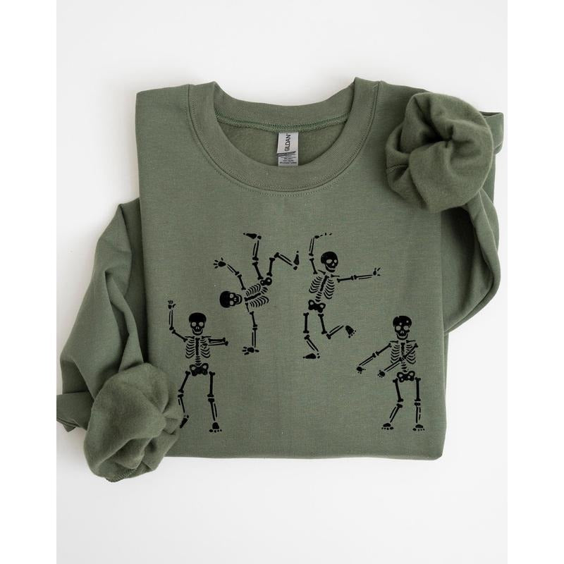 Funny Dancing Skeletons, Witch, Skull, Funny, Spooky, Aesthetic, Meme, Halloween, Costume Sweatshirt