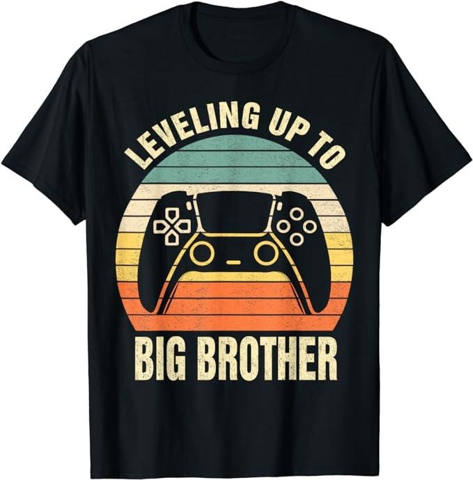 Funny Gamer Shirts, Special Gifts For Gamers, Leveling up to Big Brother 2024 Funny Gamer Boys Men T-Shirt Menswear Casual Classic