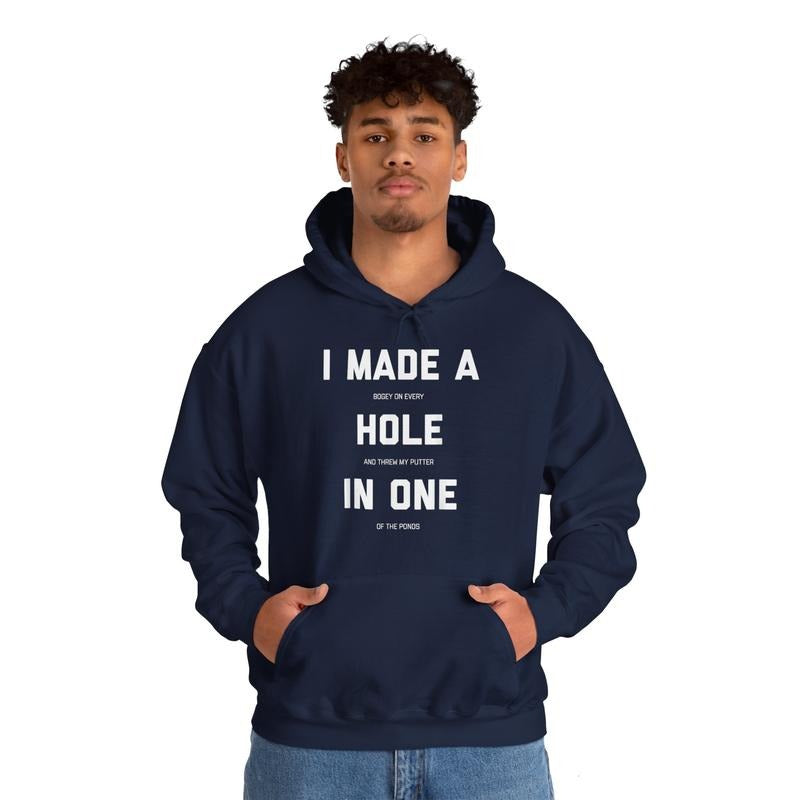Funny Golf Hoodie, Hole In One Golf Gag Gifts Hoodie Menswear Top Cotton Pocket