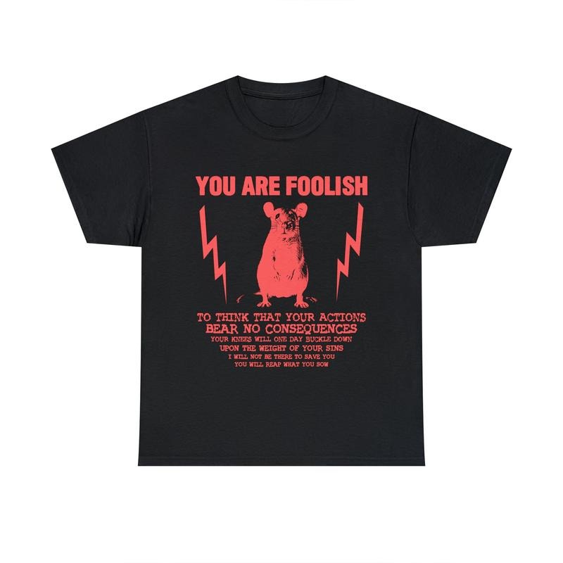 Funny Meme Shirt, You Are Footlish Horror Shirt, Funny Rat Graphic Tee, Quirky And Humorous Mouse Quote Design Merch