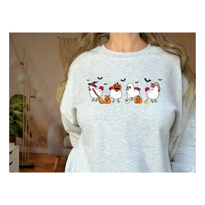 Ghost Chickens Halloween gildan sweatshirt