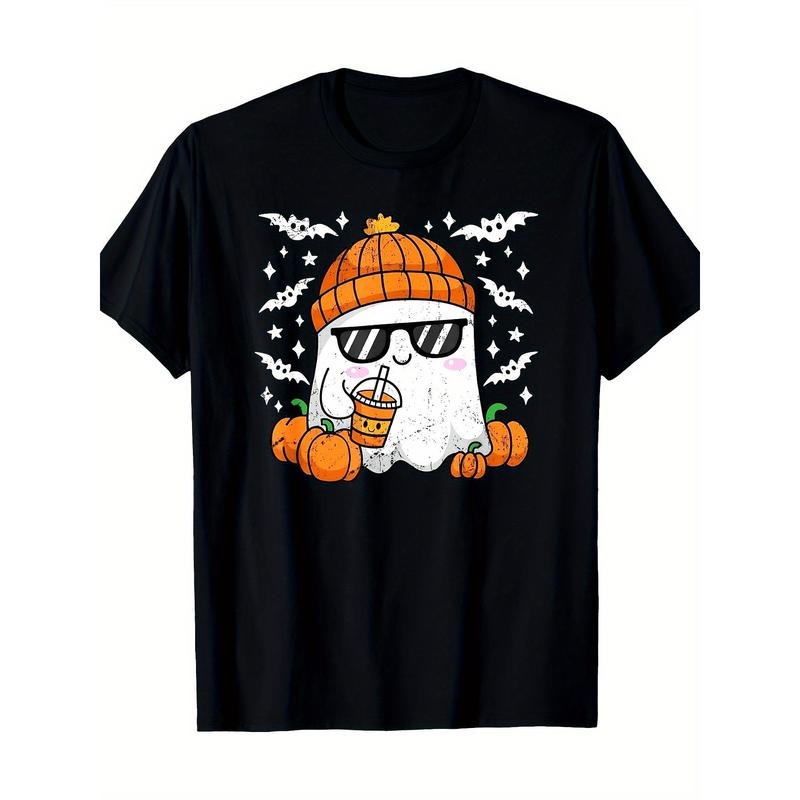 Ghost Drink coffee Fun Halloween Pumpkin Spice Lover T-shirt, men's T-shirt Made in USA