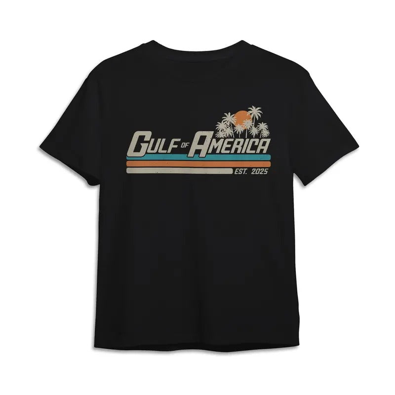 Gulf of America Est 2025 Shirt President Trump Gulf Coast Shirt Texas Mississippi Florida Beach Crewneck Unisex Cotton Unisex Classic Cotton Tee Menswear