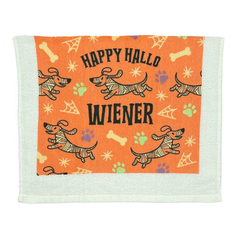 Happy Hallo Wiener Funny Spooky Puppy Dog Tea Towel Funny Dish Towels Soft Adsorbent Tea Towel