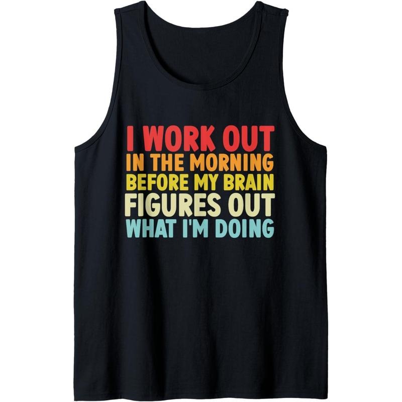 I Work Out In The Morning Funny Workout Gym Fitness Tank Top Made in USA
