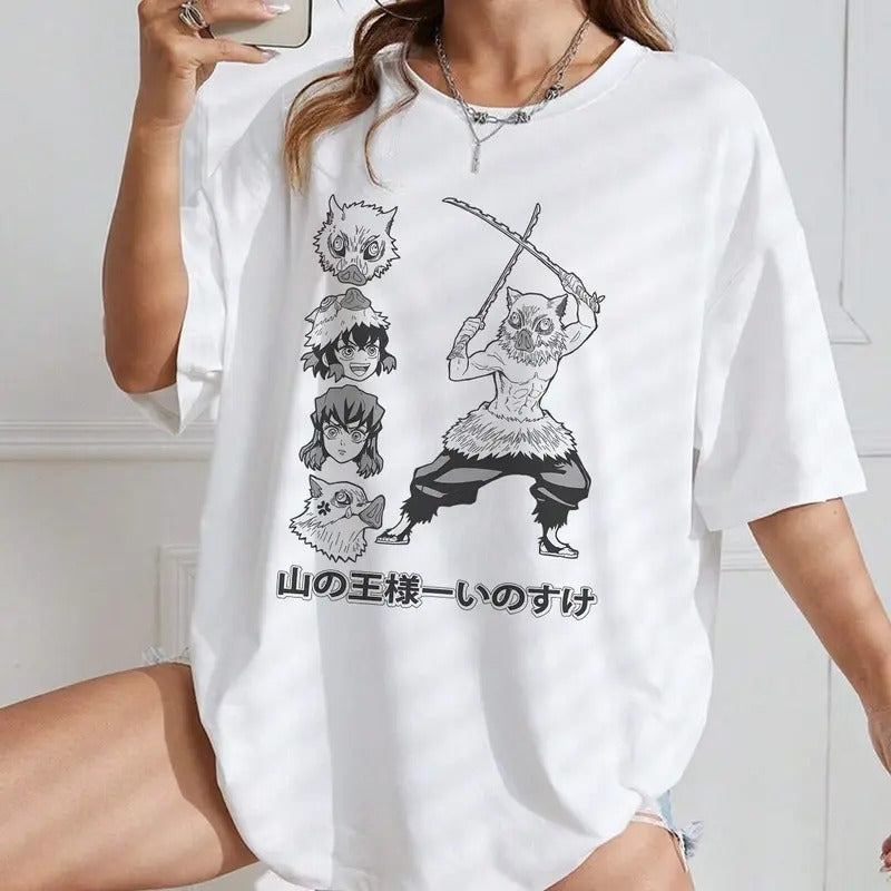 Inosuke manga T-Shirt, Beast Breathing Shirt, Demon Slayer t-shirt, Kimetsu no Yaiba Anime sweatshirt hoodie, Anime lover t-shirt, Demon Slayers: To The Hashira training