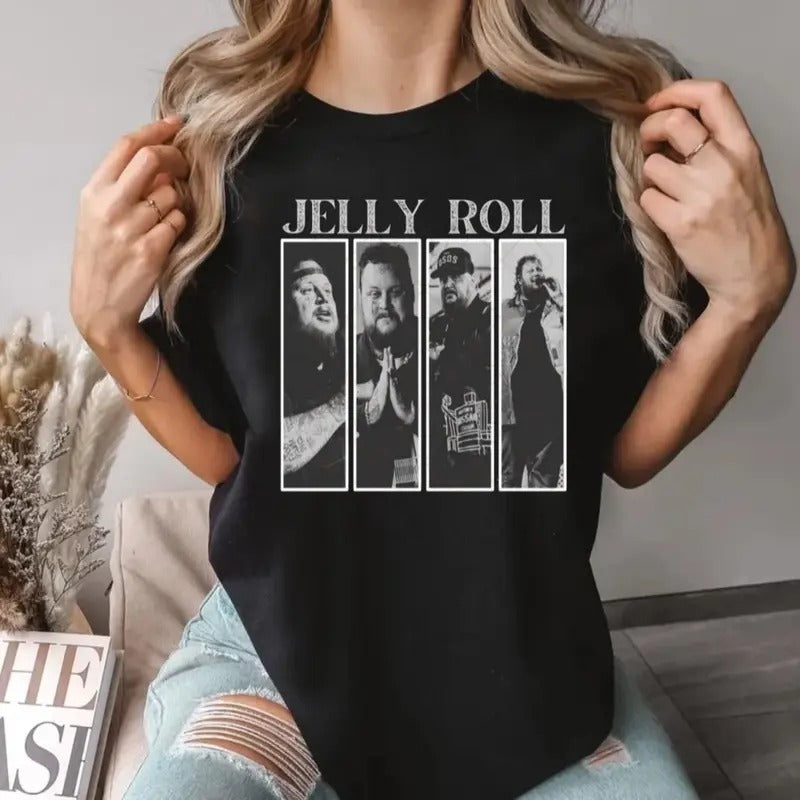 Jelly Roll 90s Shirt, Jelly Roll Bootleg Shirt, Jelly Roll Tee, Y2k Clothing, Music Tee, Unisex Short Sleeve Tee Top Womenswear