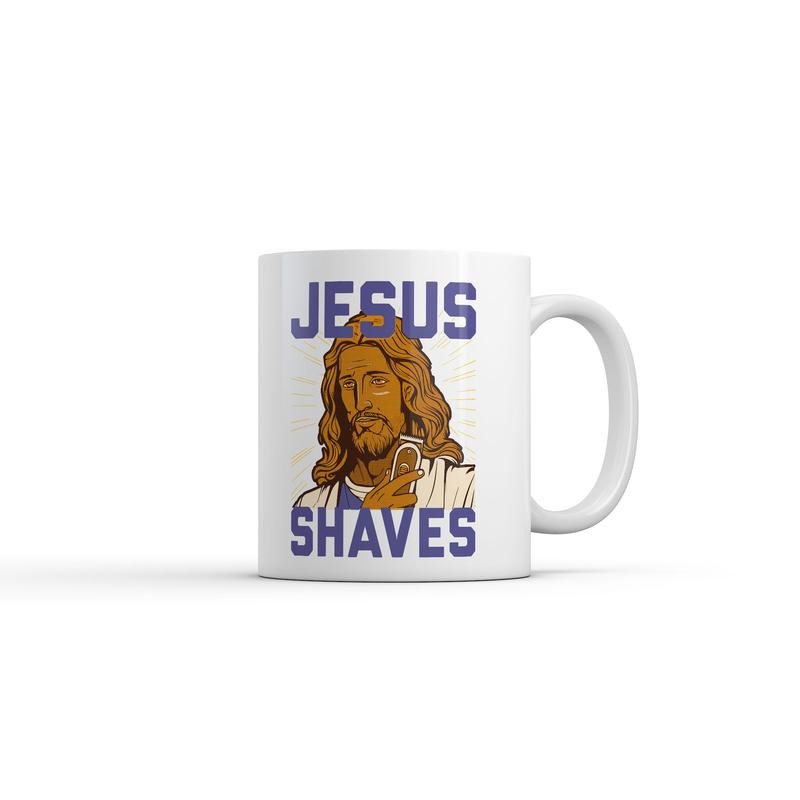 Jesus Shaves Mug Funny Sarcastic Religious Joke Graphic Novelty Coffee Cup-11oz Funny Coffee Mugs Ceramic Printed Drinkware Cup
