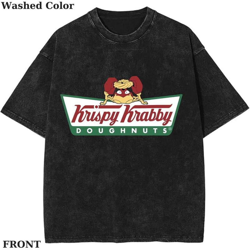 Krispy Krabby Pokemon Graphic T-Shirt, Pokemon T-Shirt, PKM Shirt, Anime Funny Shirt, Vintage Tee Streetwear Shortsleeve Printed Womenswear Top