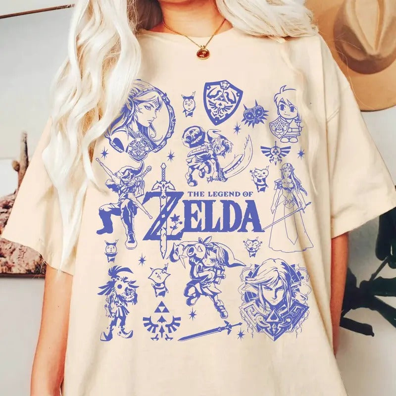Legend of Zelda Tee, Video Games Shirt, Retro Gaming Tees, Funny Zelda Gift Shirt, Anime Shirtstyle{n002}2
