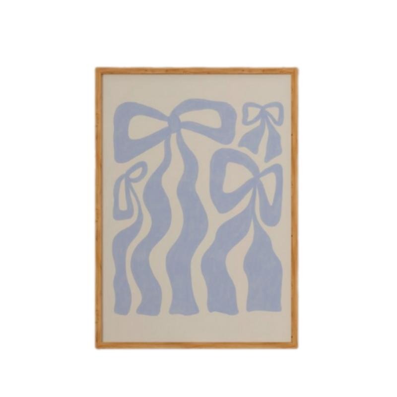 Light Blue Ribbon And Bows Wall Art, Sandy Liang Inspired Home Art, Trendy Art Print, Gifts For Her Women Wall Decor, Poster Prints No Frame, Home Decoration, Outdoor Wall Art, Gifts For Birthday Christmas