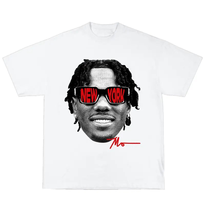Malik Nabers Big Face T-Shirt Vintage Graphic Tee Shirt for Men Women Streetwear y2kstyle{n002}2