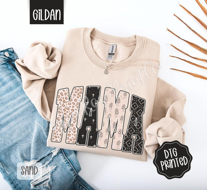 Mama tiger Sweatshirt, Trendy Women's Crewneck
