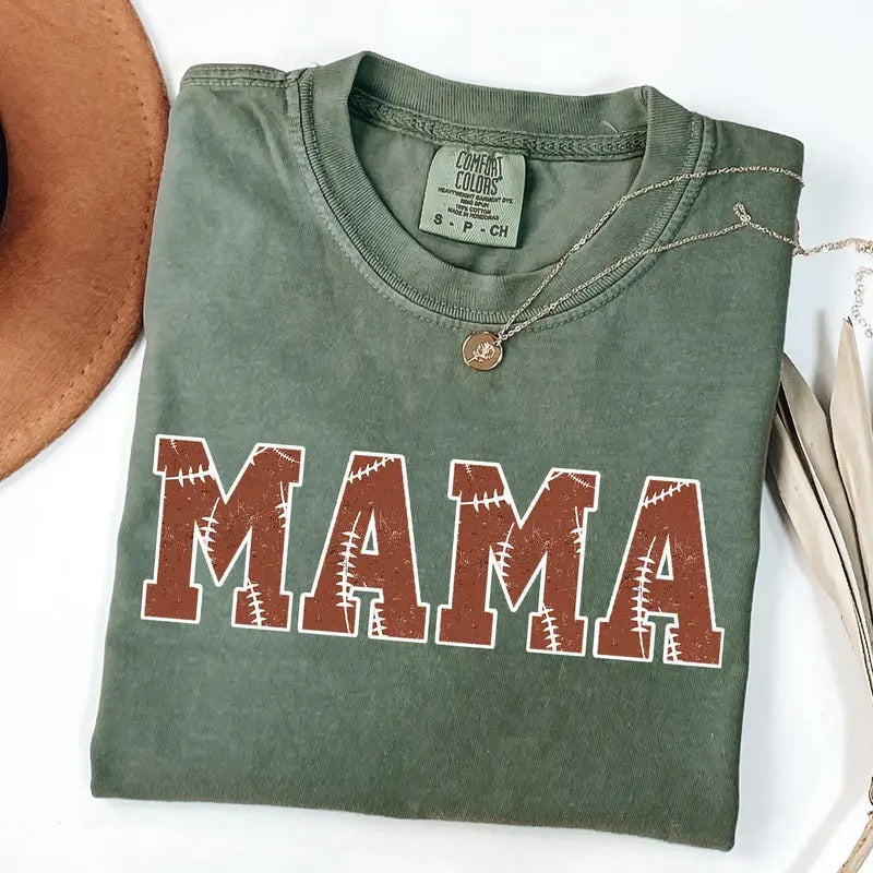 Mama, Football, Sports, Game Day, Big Game, Touchdown, Tailgate Party Tshirt, Women's Comfort Colors Tshirt, Graphic Tee