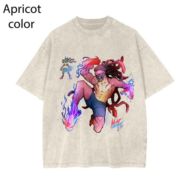 Megalucario Pokemon Graphic Tee, megaevolution, lucario, Pokemon Shirt Graphic Tee, PKM Shirt, Anime Shirt, vintage T-shirt Womenswear Cotton Top
