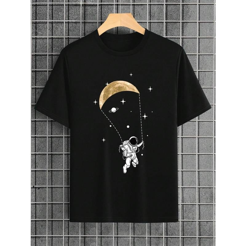 Men Astronaut Print Tee For Spring And Summer Made in USAstyle{n002}2
