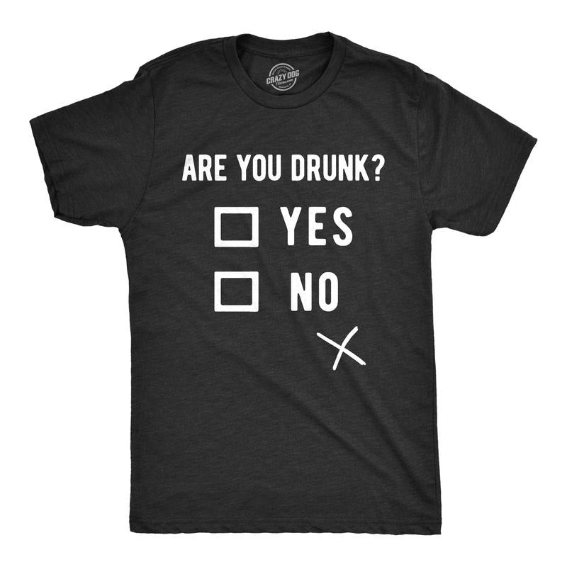 Mens Are You Drunk T Shirt Funny Beer Drinking Party Tee Mens Funny T Shirts Cool Tees Soft Stylish Casual Menswear Saint Patrick's Day Apparel for Men Funny Drinking Short Sleeve Novelty Tees for Black