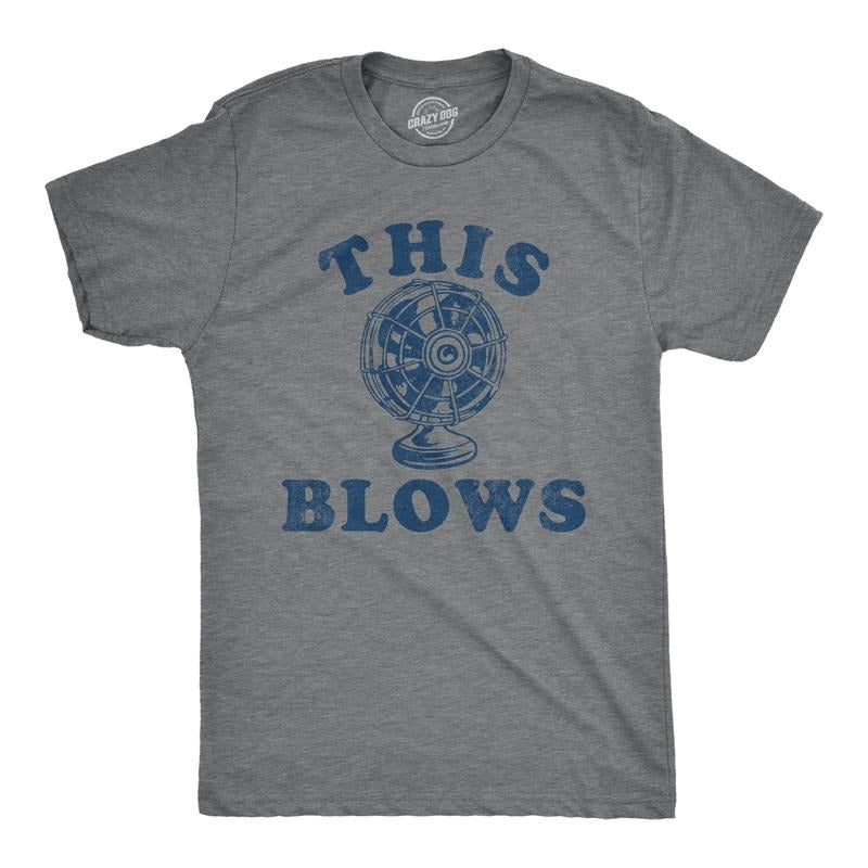 Mens Funny T Shirts This Blows Sarcastic Fan Graphic Novelty Tee For Men Mens Funny T Shirts Cool Tees Soft Stylish Casual Menswear Funny Sarcastic Short Sleeve Novelty Tees for Guys Dark Grey