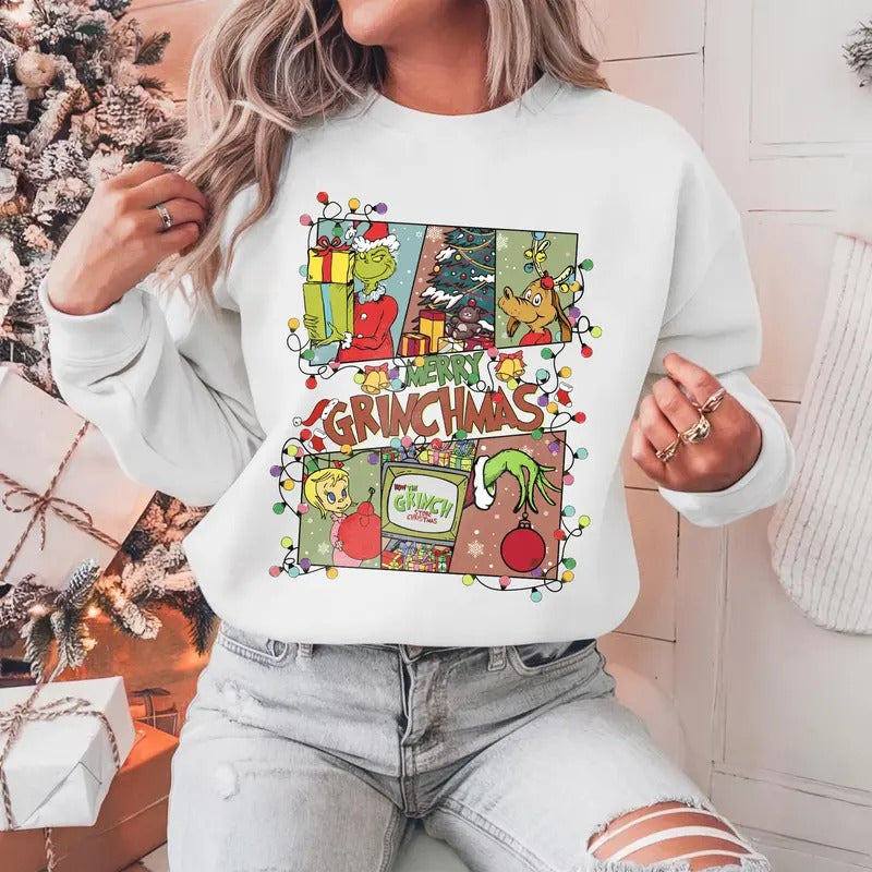 Merry Grinchmas Sweatshirt, Christmas Grinch Sweater, Grinch Hoodie, Christmas Holiday Shirt, Merry Christmas Shirt, Xmas Party Outfit, Christmas Gift
