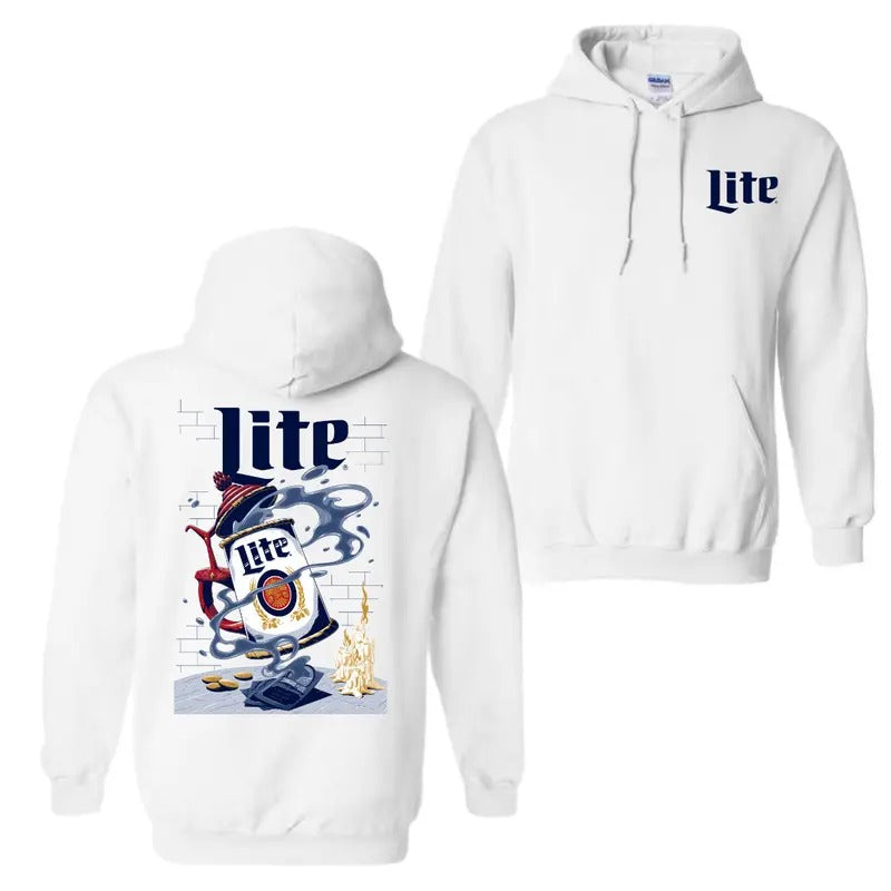 Miller Lite Beer Unisex 2 Sided T-Shirt Sweatshirt Hoodie, For Men And Women, Trendy Shirt