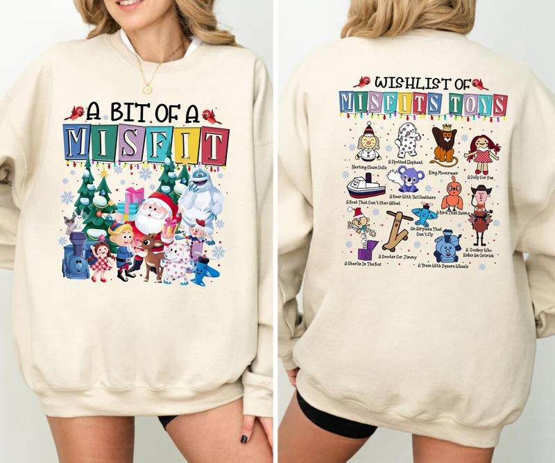 Misfits Toys Christmas Tshirt, Rudolph Red Nosed Reindeer Sweatshirt, Rudolph Christmas Shirt, Vintage Christmas Movie Shirt, Vintage Movie Characters Sweatshirt, Christmas Gift, Christmas Holiday Shirt, Holiday Xmas Sweatshirt