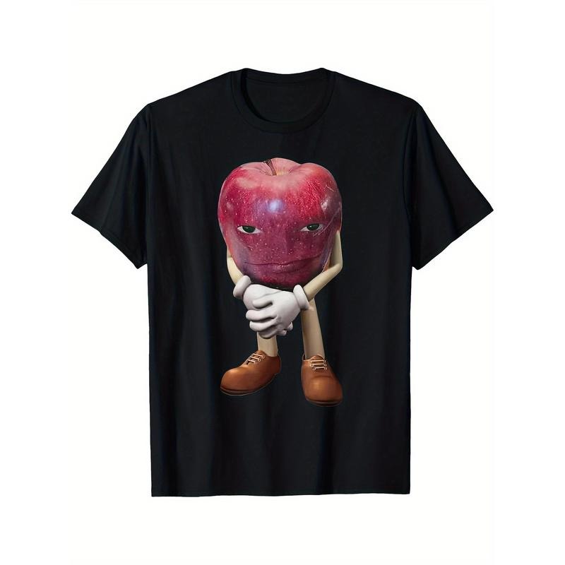 Outdoor men's clothing, I Asf Apple Funny Apple Face Wapple T-shirt, men's T-shirt made in usa