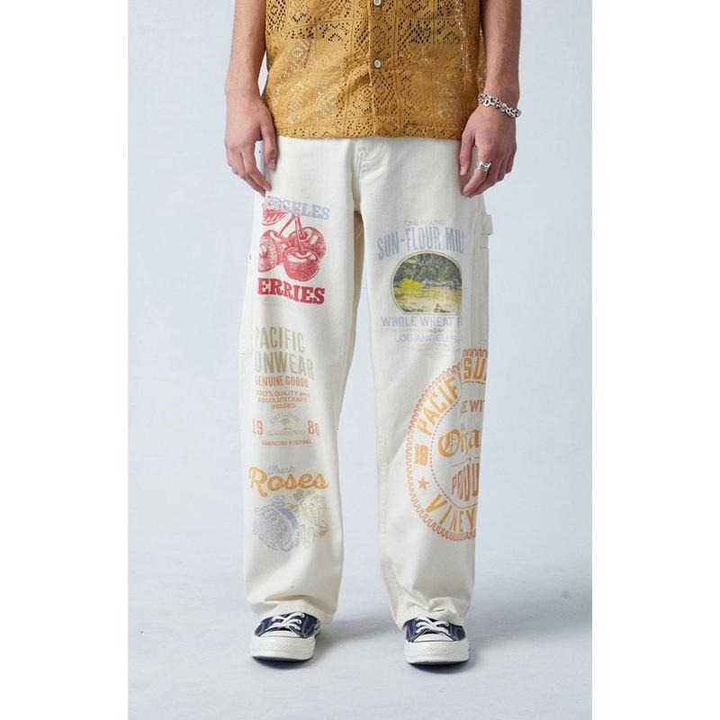 PacSun Men's Baggy Big Time Printed Carpenter Jeans