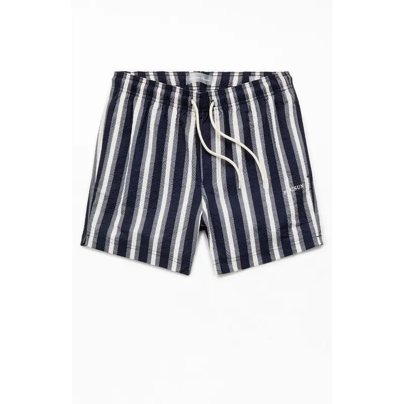 Pacsun Men's Boardwalk Striped Seersucker 4.5'' Swim Trunks