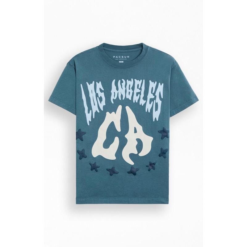 Pacsun Men's Los Angeles CA Boxy Puff T-Shirt