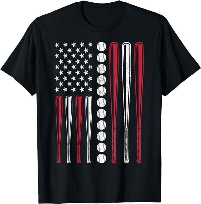 Patriotic Shirts For Men, Patriotic Baseball 4th Of July Men USA American Flag T-Shirt Menswear Top Casual Cotton Basic Fashion