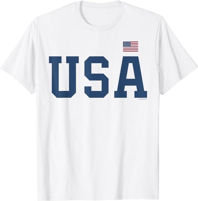 Patriotic Shirts For Men, USA Patriotic American Flag July 4th T-Shirt Menswear Casual Cotton Top Basic