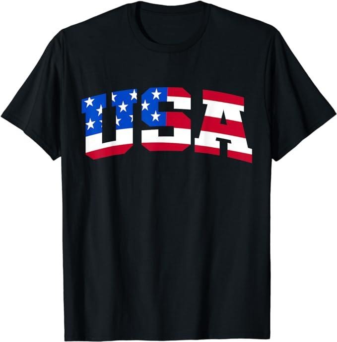 Patriotic Shirts For Men, USA T-Shirt Menswear Top Casual Cotton Fashion Basic