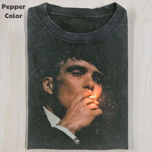 Peaky Blinders Vintage Graphic Tee, Tommy Smoking T-Shirt, TV Series Tee, Unisex Meme Cringe Funny Shirt, Menswear Womenswear Streetwear Cotton Comfort