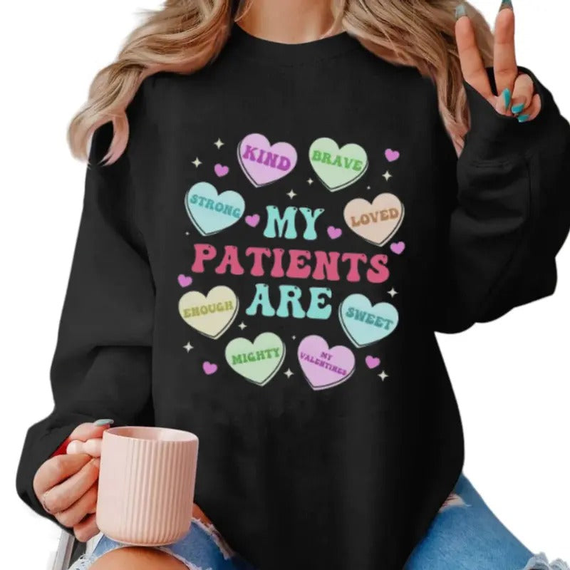 Pediatric Nurse Valentine Sweatshirt, Pediatric Valentines Day Gift, Peds Nurse Gift, Picu Rn Vday Tee, Unisex Crewneck Pullover Tee, Casual Clothing