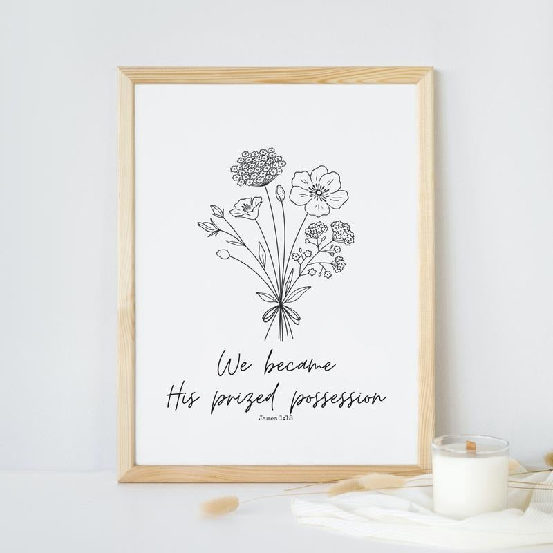 Prized Possession, James 1, Bible Verse Wall Art, Home Decor, Religious Gift Poster, Gifts For Family Friends Art Prints, Poster Prints No Frame, Wall Hanging Decor, Wall Art Prints, Gifts For Birthday
