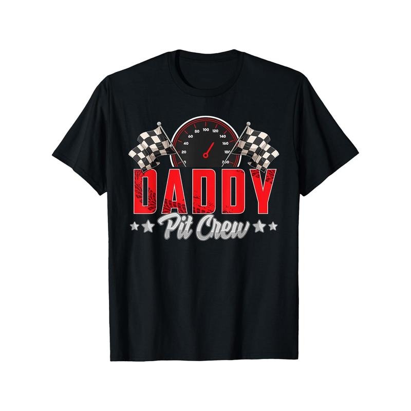Race Car Birthday Party Racing Family Daddy Pit Crew T-Shirt made in usa