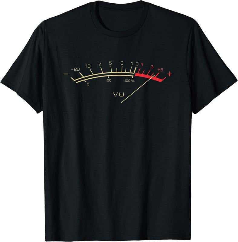 Retro VU Meter Hi-Fi Vintage Stereo Music Lover Gift T-Shirt