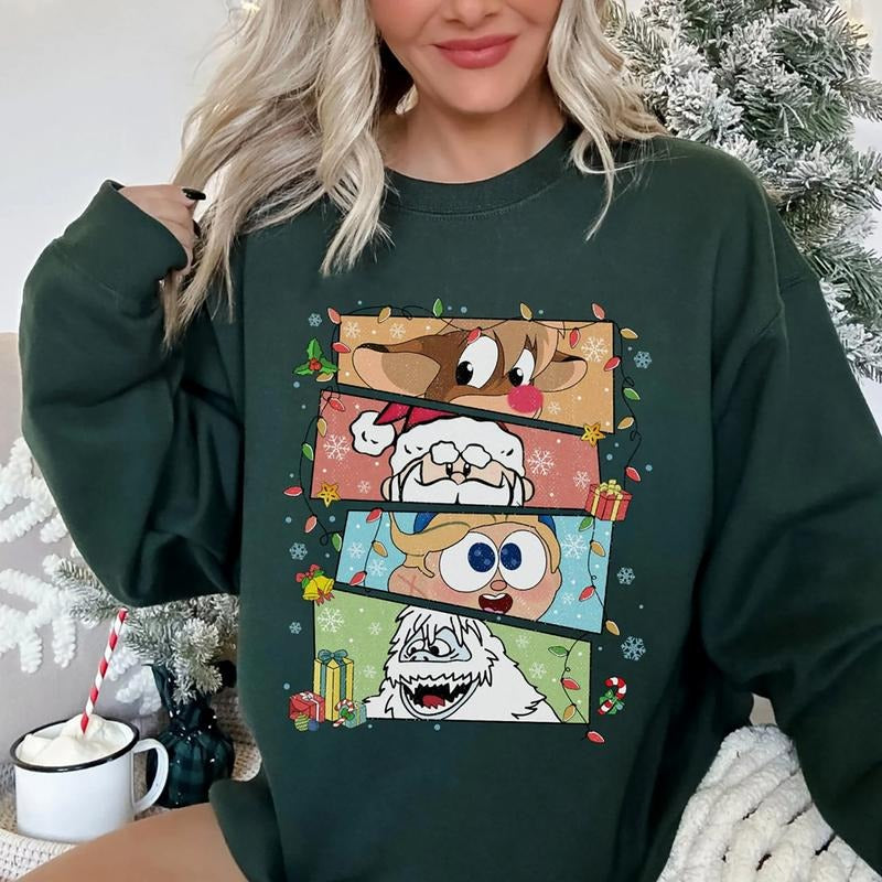 Rudolph The Red Nosed Reindeer Christmas Shirt, Rudolph Reindeer Sweatshirt, Christmas Friends Cartoon T-Shirt, Christmas Cartoon Rudolph Sweater, Gift For Holiday