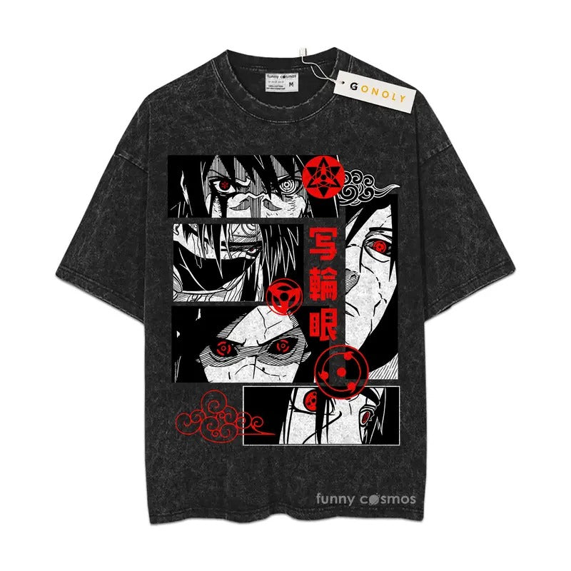 Sharingan Sweatshirt, Naruto Sweatshirt, Anime Sweatshirt, Vintage Sweatshirt Basic Mineral Wash TShirt