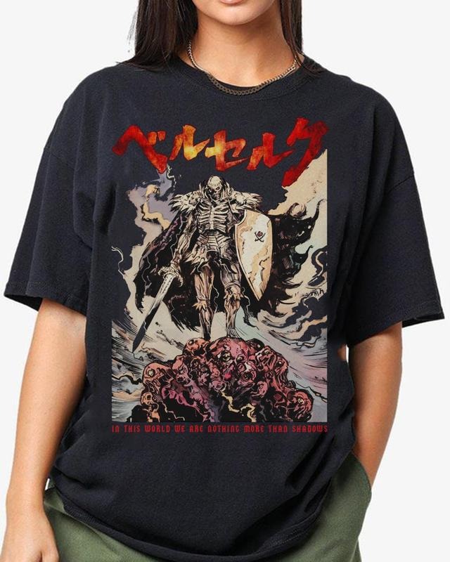 Skull Knight SK Warrior Anime Manga T-Shirt, Japanese Shirt, Cool Anime Gift, Graphic Tees
