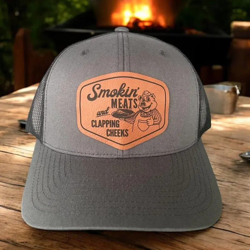 Smokin Meats and Clapping Cheeks Funny Hat Men Inappropriate | BBQ Gift for Man