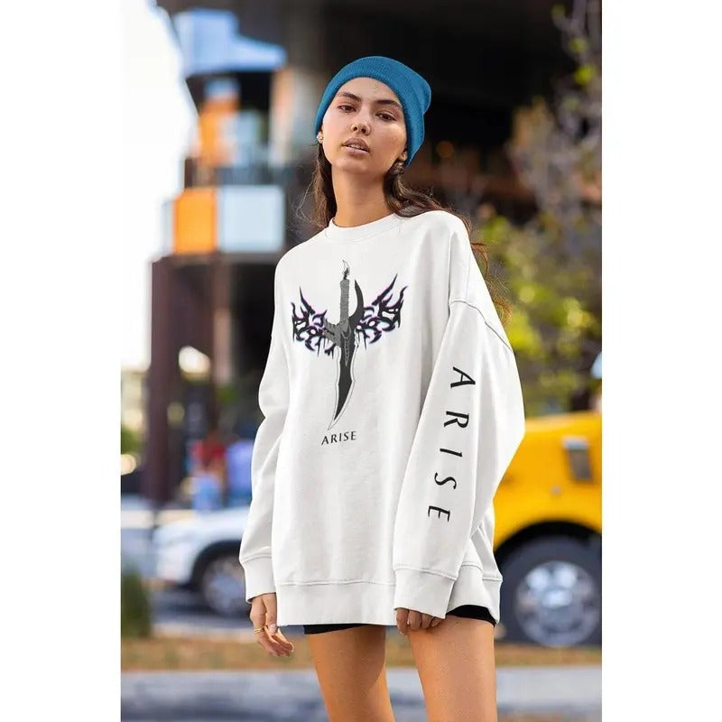 Solo Leveling Unisex Anime Sweatshirt, Venom Fang Inspired Crewneck Aesthetic, Minimalist Gothic, tee-shirt, Pullover, Subtle Japanese Anime Crewneck