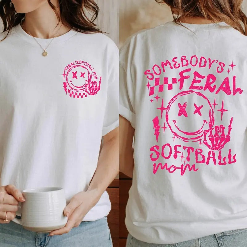 Somebody's Feral Mom Shirt, Feral Mom Shirt, Mom Shirt, Mom Shirt, Softball Mama,Mom Life Shirt,Sports Mom Shirt