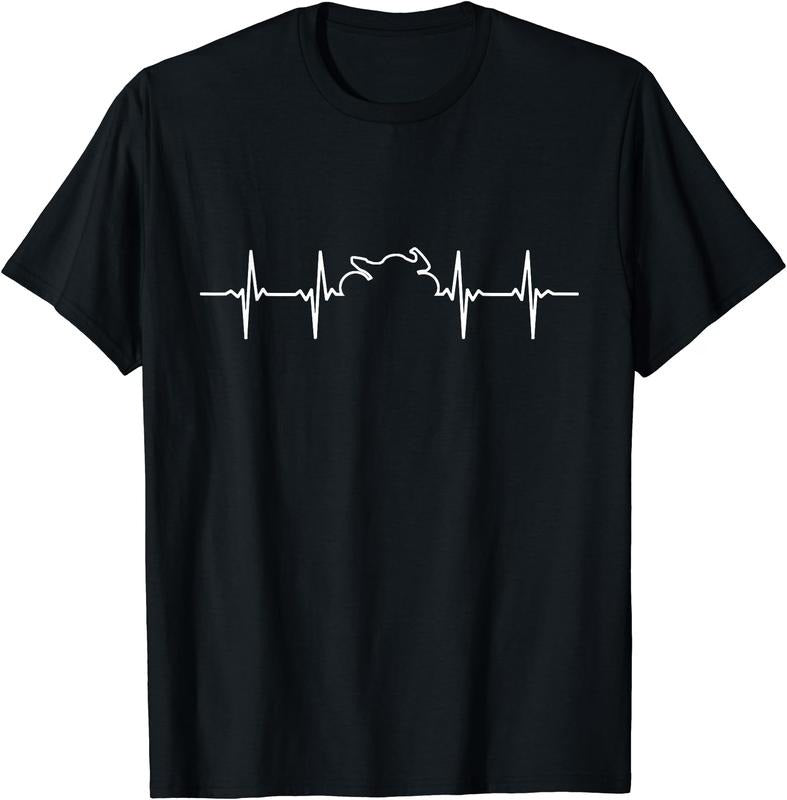 Sport Motorcycle Sportbike Moto Heartbeat Gp Racing T-Shirt | Unisex Cotton Tee Gift, Crewneck, Short Sleeve