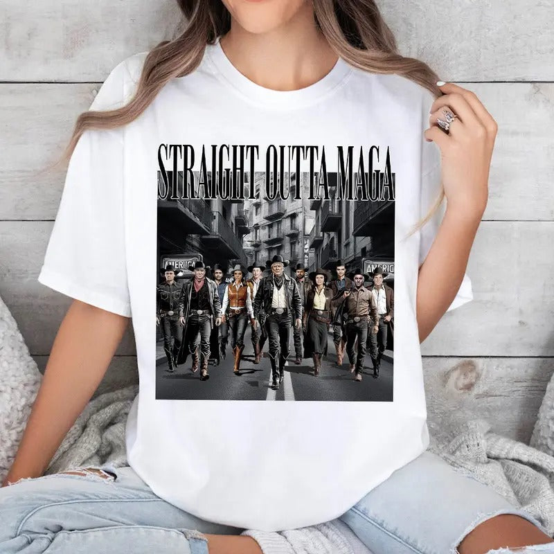 Straight Outta MAGA Shirt, Trumpp Crew Thug Life Shirt, Dark Maga Republic Support Trumpp Shirt