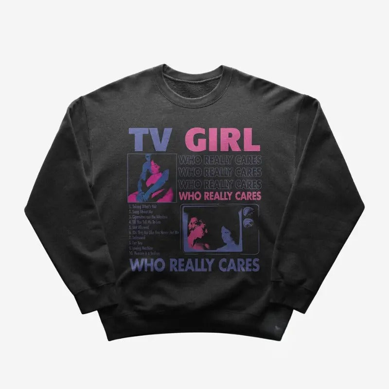TV Girl Sweatshirt Pop Music Sweatshirt Blue Hair Not Allowed The Blonde French Exit TV Girl Merch Crewneck Sweatshirt