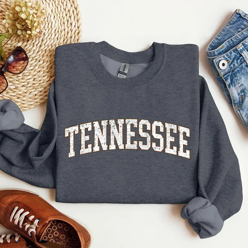 Tennessee, Football, Sports, Game Day, Big Game, Touchdown, Tailgate Party, University, College, State Sweatshirt, Women's Crew Neck, Crewneck