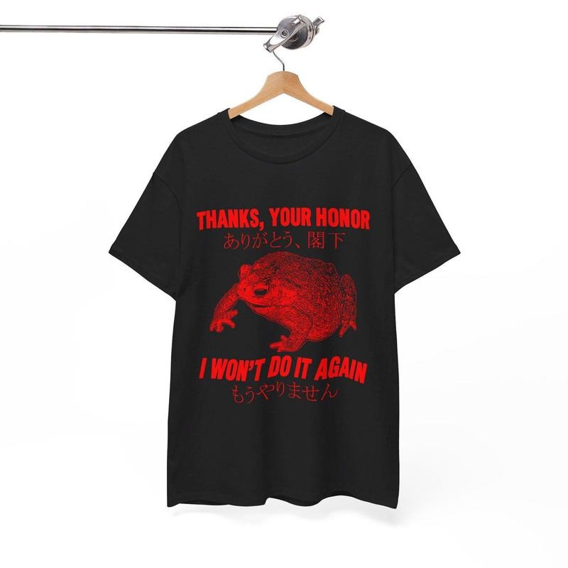 Thanks Your Honor Frog Red Print T-Shirt